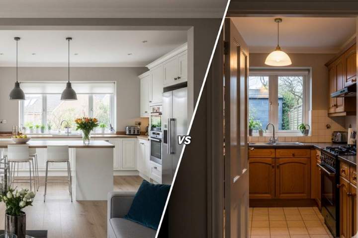 une cuisine ouverte contre fermé